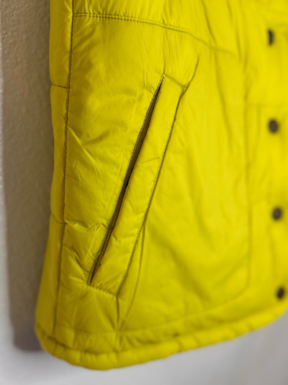 NWT Boden Reversible Puffer Vest Floral Khaki Neon Yellow - US 8 / Medium‎ - Picture 13 of 16